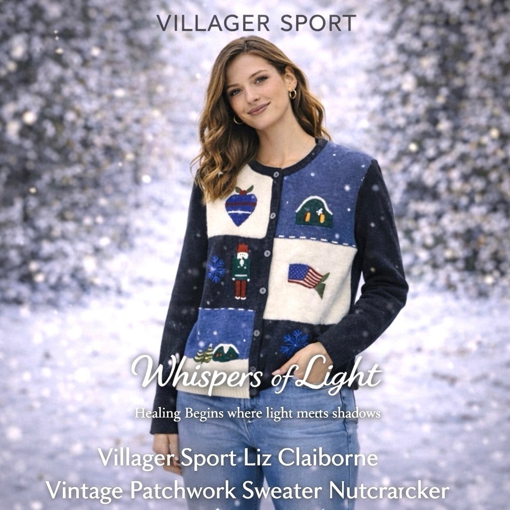 Villager Sport Vintage Patchwork Nutcracker Sweater | Size S